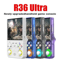 R36 Ultra Retro Handheld Game Console, with 64G Built-in 20000+ Games, 3000mAh Rechargeable, Support 20+ Simulators, Linux System, 4.0 Inch IPS Screen Portable Pocket Arcade (White