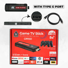 Original Q9 Max Android Pro Wireless Gaming Controller (Type-C) with 2 wireless controllers And Tv Remote