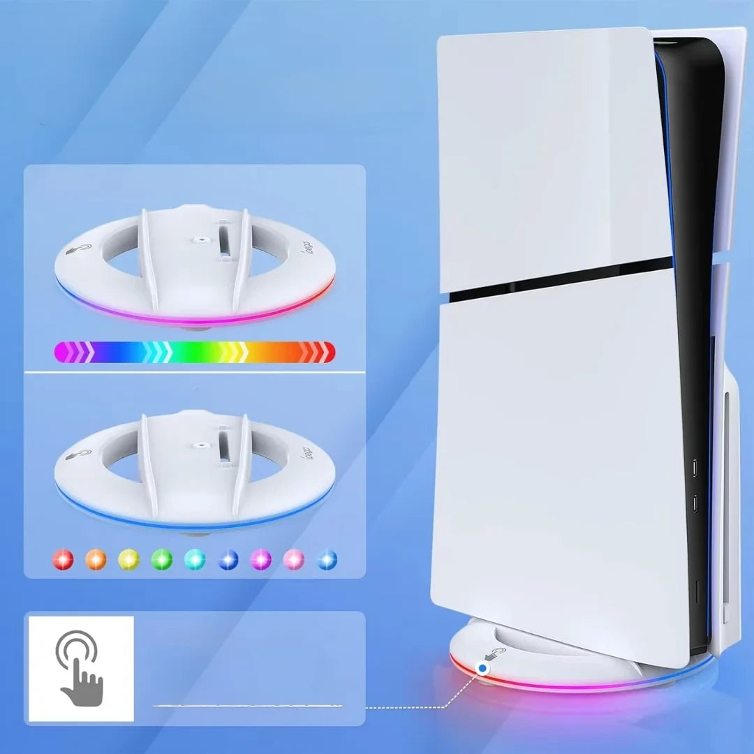 For PS5 Slim Console Vertical Stand For PlayStation 5 Slim Optical Drive/digital Version Base Stand With Atmosphere RGB Light