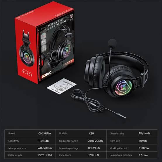 ONIKUMA X80(GAMING WIRED HEADPHONES)