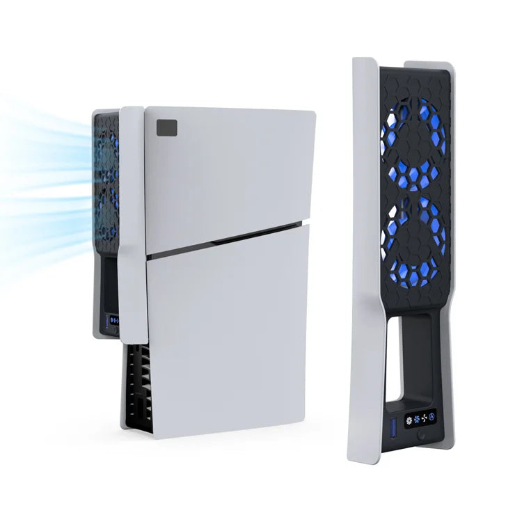 DOBE FOMIS ELECTRONICS TP5-35159 For Sony PlayStation 5 Pro/5 Slim Cooling Fan Dual Fan Design Smart Temperature Control - White