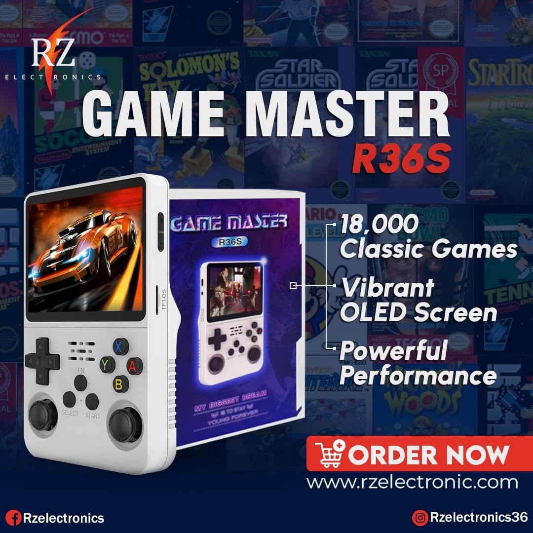 GAME MASTER R36S HANDHELD GAMING DEVICE(pre-installed 18,000 games).  R36S Handheld Game Console 3.5 inch Preinstalled Emulator System